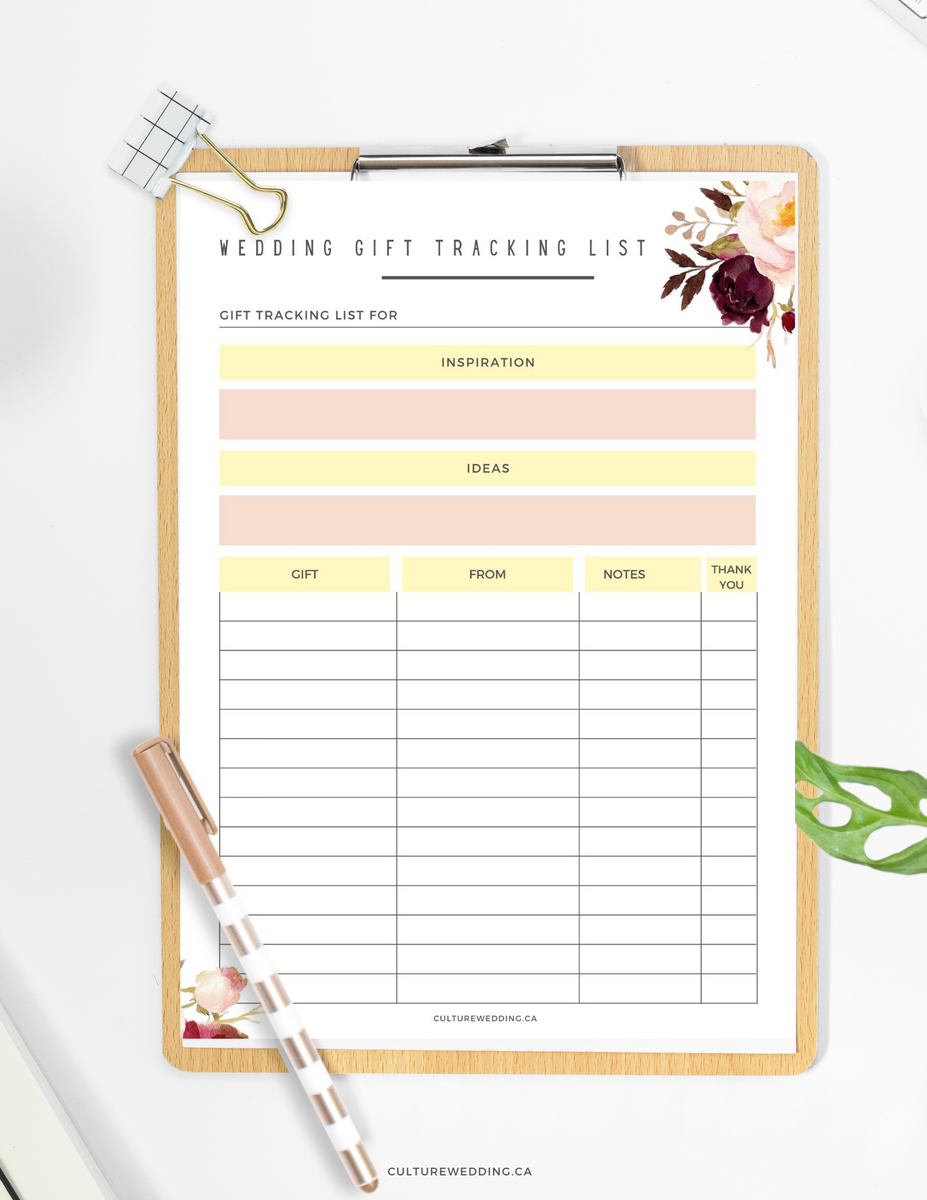 6 5f0553fc 97cf 4f1c b89a elegant wedding gift tracking list planner sheets {5 pages