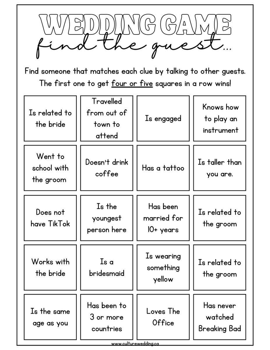 Cute Find The Guest Bridal Shower Game Printable – Culture Weddings Printable Store cute-find-the-guest-bridal-shower-game-printable-culture-weddings-printable-store