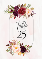 Elegant Floral Wedding Table Number Printables {25 Pages}