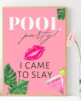 Cute Pink Pool Party Bachelorette Printable Sign