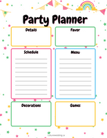 Fun Party Planner Printable + Party Checklist {18 pages} - Culture Weddings Printable Store