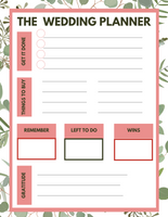 Simple Wedding Daily Planner Printable Sheets {6 pages} - Culture Weddings Printable Store