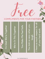 Compliment Your Partner Printable Work Sheet {6 pages} - Culture Weddings Printable Store