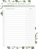 Wedding Bucket List Printable - Wedding Wish List {5 pages} - Culture Weddings Printable Store