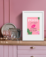 Cute Pink Pool Party Bachelorette Printable Sign
