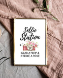 Cute Selfie Station Printable Sign For Bachelorette Party & Bridal Shower