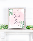 Cute Leafy Wedding Guest Book Signage