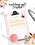 Elegant Wedding Gift Tracking List Planner Sheets {5 Pages}
