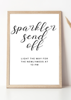 Simple Sparkler Send Off Sign Printable Template