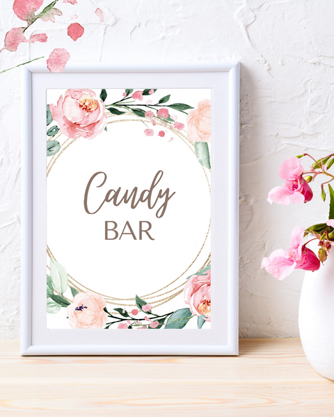 Feminine Blush Candy Buffet Signs {6 Pages Each} - Culture Weddings Printable Store