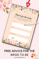 FREE Printable Wedding Advice Cards - Bridal Shower Advice Cards