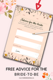 FREE Printable Wedding Advice Cards - Bridal Shower Advice Cards