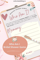 Cute Who Am I Bridal Shower Game Printable