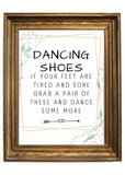 Wedding Dancing Shoes Sign For Guests