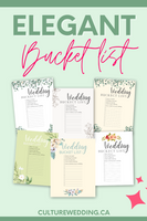 Elegant Wedding Bucket List Printables {6 pages} - Culture Weddings Printable Store