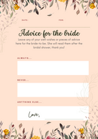 FREE Printable Wedding Advice Cards - Bridal Shower Advice Cards