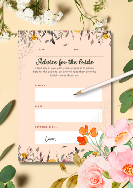 FREE Printable Wedding Advice Cards Bridal Shower Advice Cards FREE Printable Wedding Advice Cards Bridal Shower Advice Cards