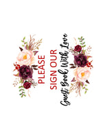 DIY Floral Guest Book Signage - Culture Weddings Printable Store