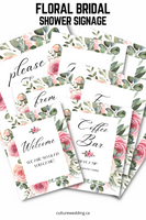 A Garden Full of Roses Floral Bridal Shower Signage {12 Page Set}