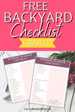 Backyard Wedding Checklist - Culture Weddings Printable Store