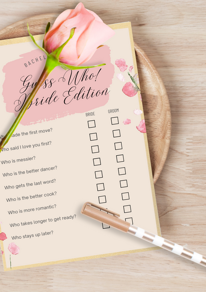 Bachelorette & Bridal Shower Guess Who Bride Edition Game (Printable) –  Culture Weddings Printable Store