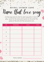 Name That Love Song Bridal Shower Game