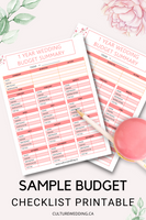Sample Wedding Budget Printable {Budgeting At A Glance} - Culture Weddings Printable Store