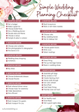 Simple Wedding Checklist Printable {1 Page} - Culture Weddings Printable Store