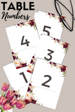 Red Wine Theme Table Numbers - Culture Weddings Printable Store