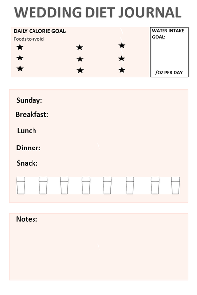 Wedding Weight Loss Journal Printable Kit - Bride Weightloss Journal book – Culture Weddings ...