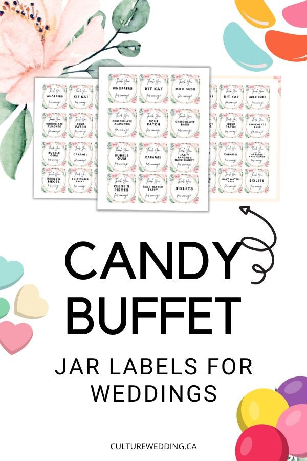 Feminine Printable Candy Buffet Labels For Weddings – Culture Weddings ...