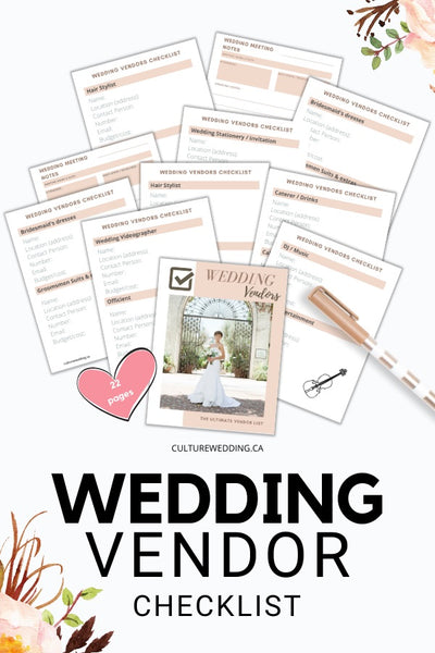 The Ultimate Wedding Vendor Checklist Printable