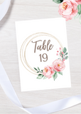 Feminine Chic Table Numbers Printables {25 Pages} - Culture Weddings Printable Store