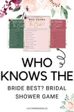 Who Knows The Bride-To-Be Best? - Bridal Shower Game {5 Designs} - Culture Weddings Printable Store
